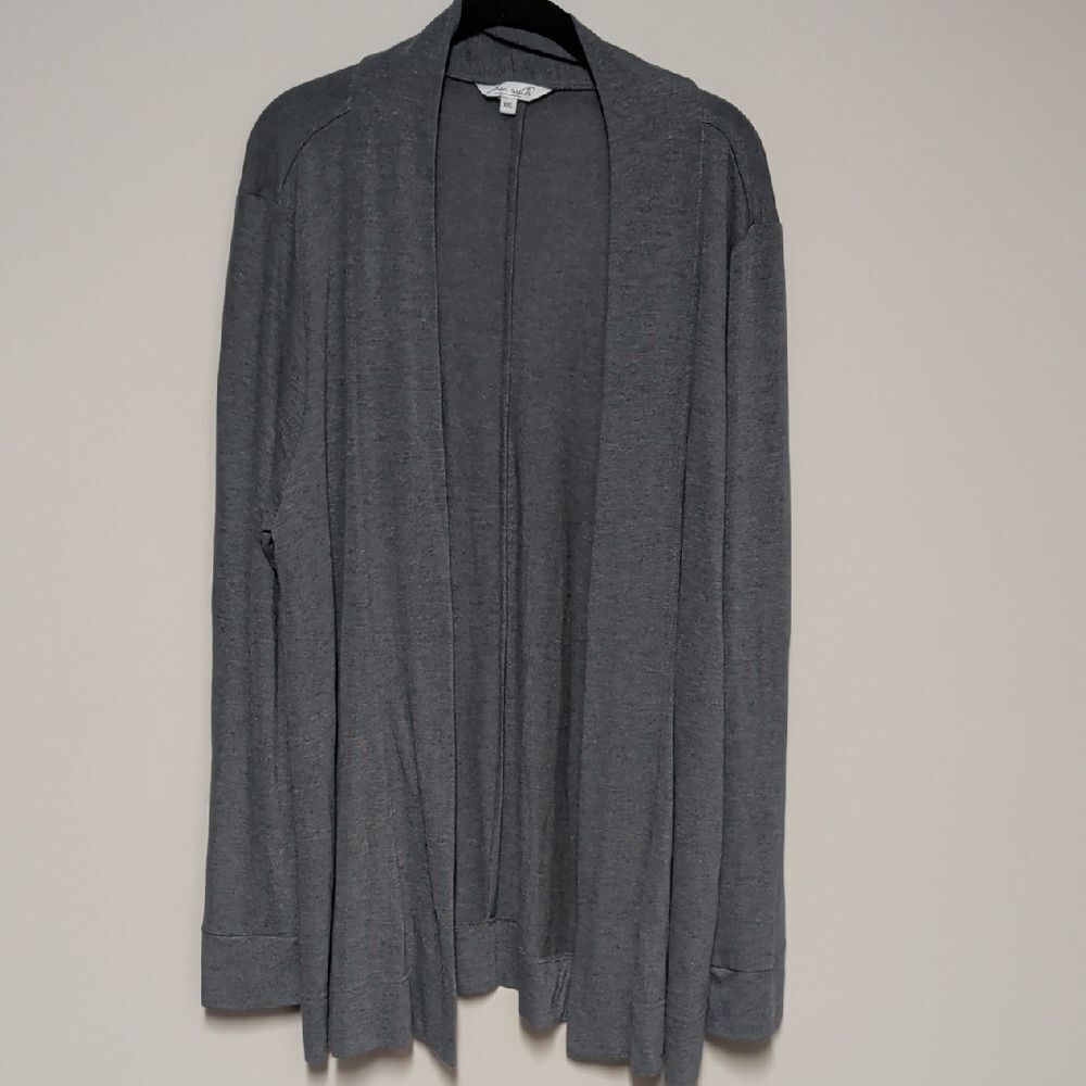 Gray/Blue Open front Women's Cardigan